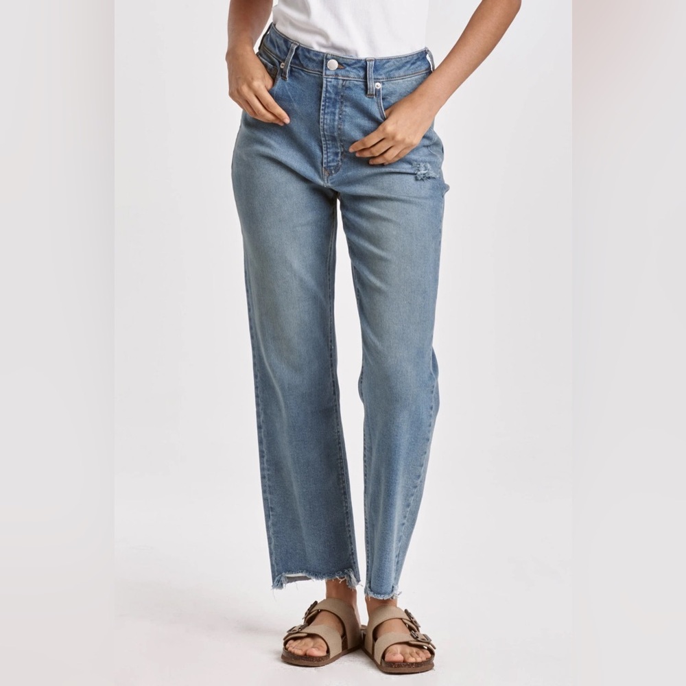 NWT Dear John Jodi Straight Leg High Rise Fray Jean